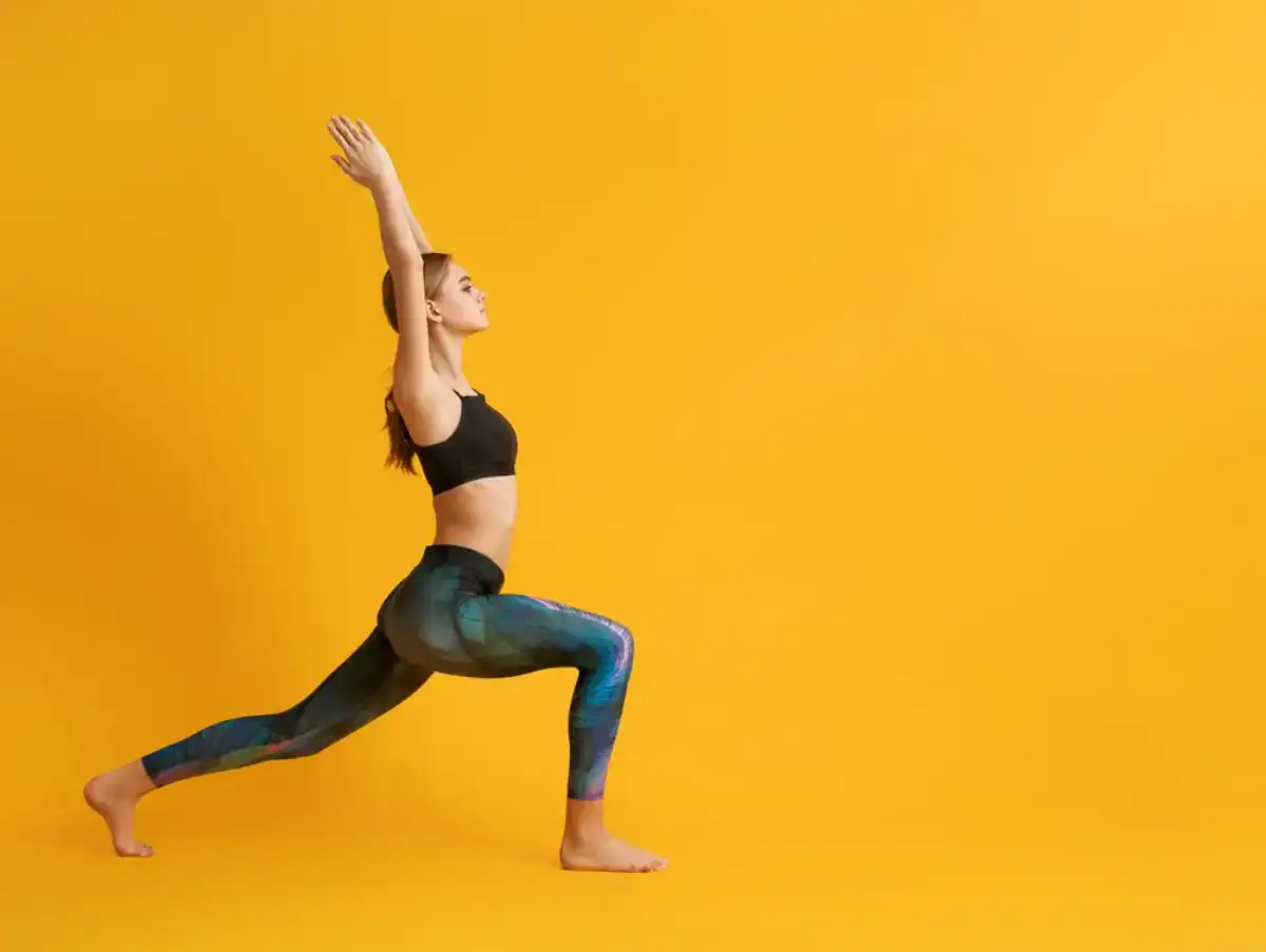 Young woman on a yoga pose